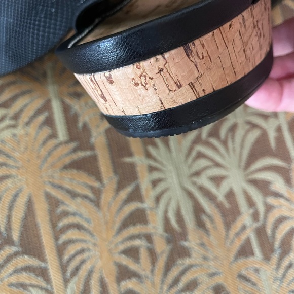 PRADA | Cork Wedge Sandals | Black | Size 37 - Picture 11 of 15